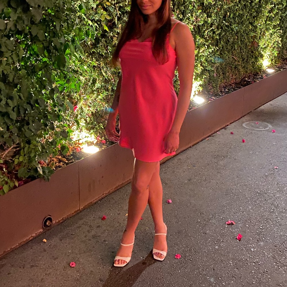 re:named Neon Pink Slip Dress